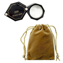 20x Magnifier Jewelry Loupe Triplet Lens 20.5mm Optical Glass Pocket Gem Magnifying Tool for Jeweler, Stamp Philatelist