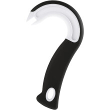 Ouvre-boîte ergonomique à languette en forme de J pour faciliter l'ouverture des boîtes.