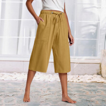 Pantaloni corti estivi casual da donna larghi con tasche e