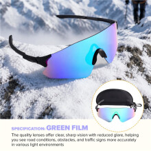 Rahmenlose Radbrille, Sportsonnenbrille, Outdoor-Fahrradbrille, UV-Schutzbrille für Radfahren und Laufen B