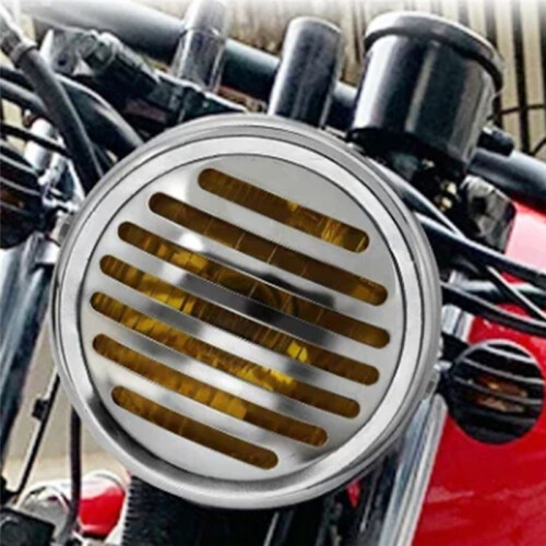 For    Gn125/Cg125 Modified Retro Universal Motorcycle 12V Black Shell Front Retro Round Headlight 2
