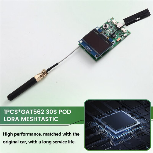 Módulo LoRa para Meshtastic GAT562 30S Pod com Tela OLED de 1,3 Polegadas, RF52840, SX1262, L76K, GPS, LoRa Meshcore 30dBm, BT, WIFI 915MHz 2