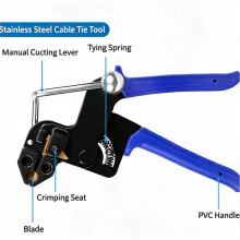 Stainless Steel Cable Tie Fastening & Cutting Plier Automatic Tensioning Hand Tool for Secure Strap Binding Applications