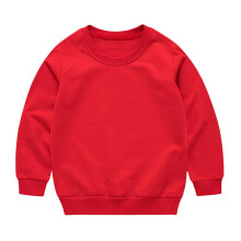 Boys and Girls Solid Color Long Sleeve Round Neck Tee