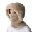 Gorro de tricô com orelhas de pelúcia e protetor de pescoço bege 2