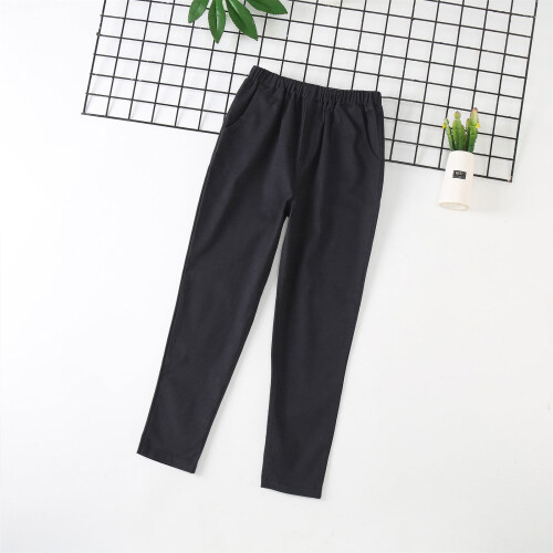 Schwarze Kinder-Anzughose mit elastischem Bund, Schuluniform 1