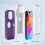 Capa Xhy para iPhone 15 Plus com protetor de tela nas cores roxo e branco. 8