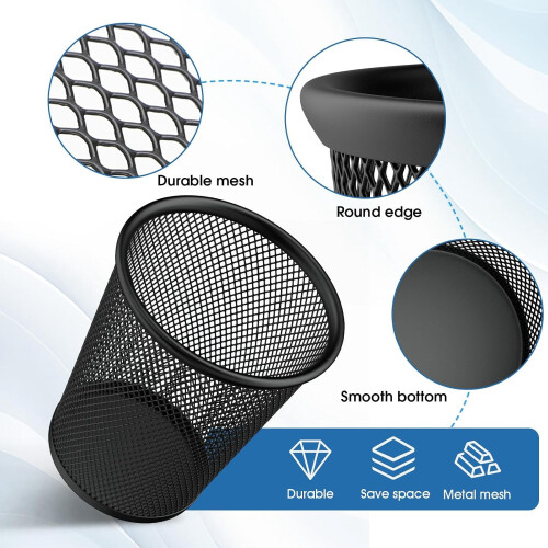 Stiftehalter aus Metallgewebe für Bleistifte und Make-up-Pinsel (2 oder 3 Stück) 2