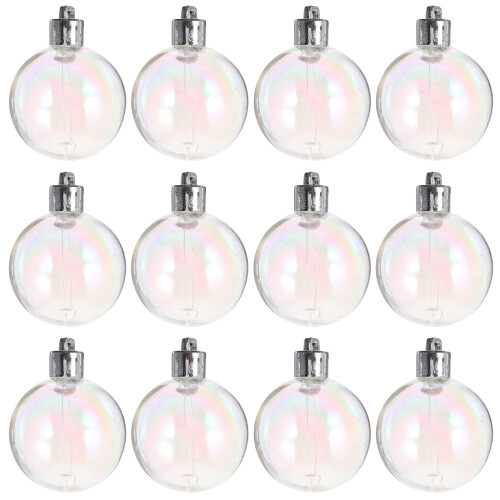 Iridescent Clear Christmas Ornament Balls 12pcs 1