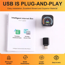 4-in-1-Adapter für Kabelloses CarPlay und Bildschirmspiegelung, Upgrade Von Kabelgebunden auf Kabellos, -USB-Adapter mit Stecker und