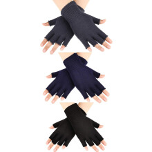 Gebreide winterhandschoenen met halve vingers (3 paar)