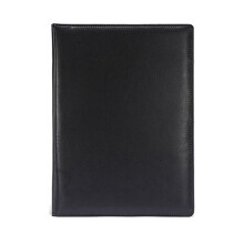 A4 PU Padfolio File Folder Portfolio Business Document Holder Metal Clipboard Pad Document Organizer Holder, B