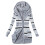Cardigan da donna a righe con cappuccio, taglia XL 1