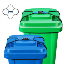 2PCS Trash Can Lid Locks for Animals, Garbage Can Bungee Cord Lock Keep Bear/Raccoon/Dog Out of Garbage