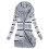 Cardigan da donna a righe con cappuccio, taglia XL 4