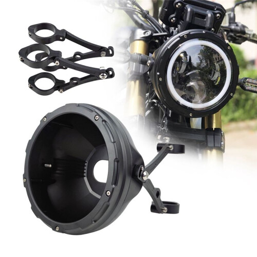Kit de Suporte para Farol de Motocicleta de 7 Polegadas com Compartimento para Lâmpada e Suporte para Farol de Motocicleta de 7 Polegadas 2