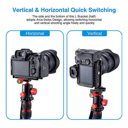 DSLR Camera Arca Swiss Bracket Quick Release Plate Vertical Horizontal Switching Camera L Bracket Tripod  Monopod 2