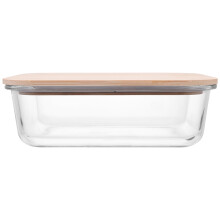 Contenitore per il pranzo in vetro bento con rivestimento in bambù