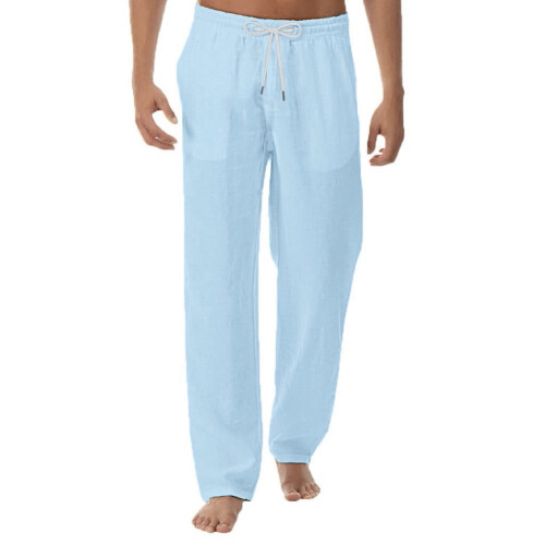 Pantaloni estivi da uomo in cotone e lino 1