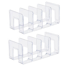 2 PCS Clear Kids Shoe Rack for Closet Organizers and Storage,Small Shoe Rack 4 Sections Toddler Baby Shoe Storage