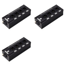 3X XLR 1x4 Balanced Audio Splitter 1 in 4 Out 3Pin XLR Audio Splitter Audio Signal Splitter Box No Power Supply Required