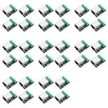 32PCS RJ45 Ethernet Female Socket Connector Breakout Board,2.54mm Connector Board Shielded Network Adapter Terminal