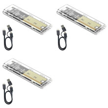 3X M.2 NVMe SSD Enclosure USB 3.2 Gen 2 10 Gbps Custodia Trasparente per Unità Esterna per PC Laptop