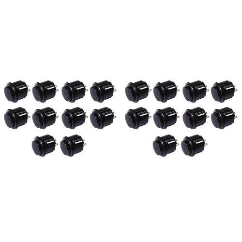 20 Pcs Arcade Buttons 24Mm Responsive Arcade Buttons for Gaming Enthusiasts Black