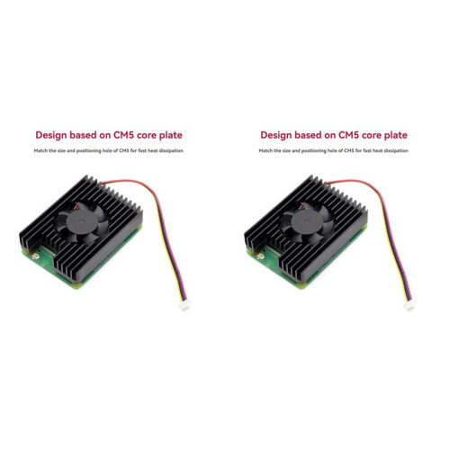 2X per Ventola Dissipatore per Raspberry Pi CM5 - per Scheda Compute Module 5 IO e PoE, Raffreddamento Migliorato
