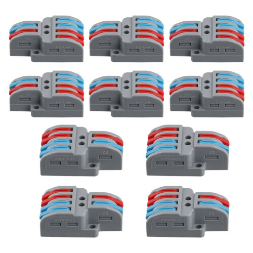 20 Pcs Terminal Connection Clamp Set, Wire Connector, Quick Compact Cable Connector NC-422 Grey 2