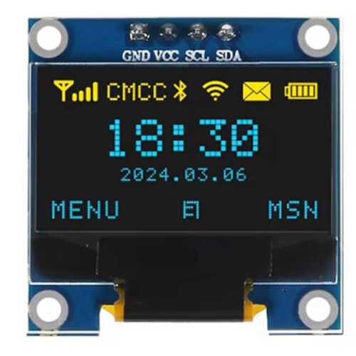 4X Módulo de Tela OLED de 0,96 Polegadas I2C IIC 128x64 SSD-1306 Tela LCD 3,3V-5V Azul Amarelo para ESP32 ESP8266 1