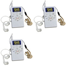 3X Digitale Fm-Radio Miniluidspreker Draagbare Ontvanger Display Enkelband Muziekspeler Led-Display Wit