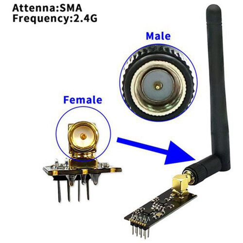 NRF24L01+PA+LNA Wireless Transceiver RF Transceiver Module 1100-Meter Long-Distance with Antenna 10Set 2