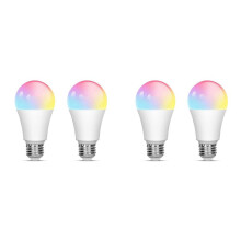 4st Tuya E27 Bulb,Dimbar WIFI-Lampa,Alexa-Styrd RGBCW Energibesparing,Dimmer och Färgjustering 18W