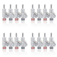 16 Pcs Hifi Rhodium Plated Lockable Speaker Cable Banana Plug Connector Audio Amplifier Speaker Wire Connector
