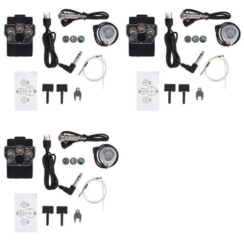 3X Gitarr Pickup Klassisk Gitarr Pickup Vibration Pickup BT Ackompanjemang Resonans Pickup 3-Bands EQ Equalizer Akustisk
