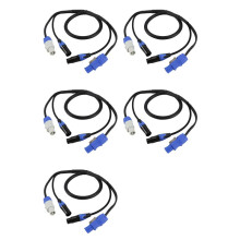 5X High Quality Powercon 3-Pin XLR Combo Cable 1m DMX512 Power Con Cable for Stage Lighting Led Screen