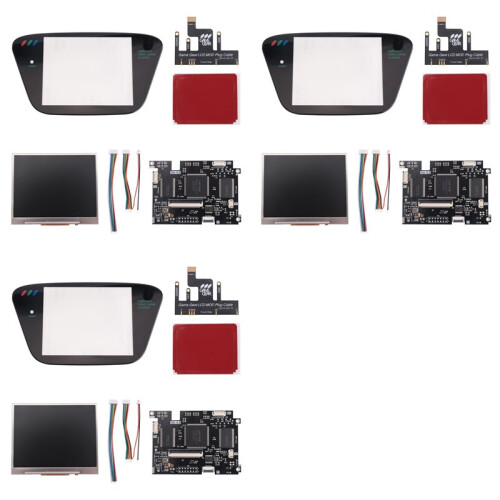 3X IPS V4.2 Pre-Laminated Screen MOD Kits for  Game Gear Highlight Brightness Backlit LCD Screen for  GG Console