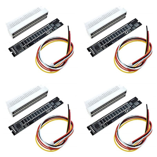 4X  Dual 12 Level Indicator VU Meter Stereo Amplifier Board Adjustable Light Speed Board with AGC Mode, DIY KITS