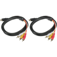 2X to RCA Cable 1080P Male to 3 RCA S-Video AV Audio Cable Cord Adapter for TV HDTV DVD