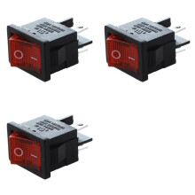 9pcs Red Light 4 Pin DPST -OFF Snap in Boat Rocker 6A/250V 10A/125V AC