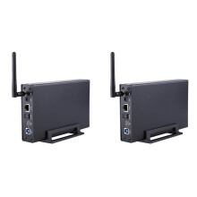 2X Blueendless BS-U35WF 300Mbps USB 3.0 Wi-Fi Streaming Server 3.5 Inch External Hard Drive HDD Enclosure US Plug