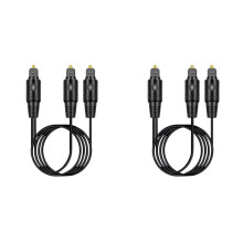 2pcs 1/2 Digital Audio Fiber Optic Cable,Square to Square Digital Power Amplifier Connection Cable