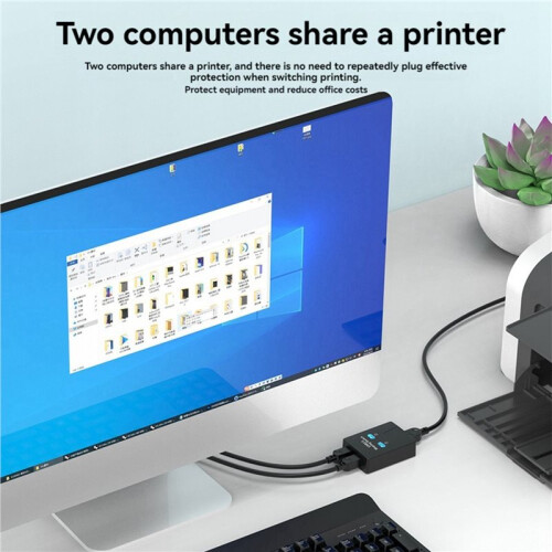 3X 2  USB2.0 Hub USB  Printer Sharer Two Computers Share A Usb Device 2 in 1 Out USB Splitter Share U Disk