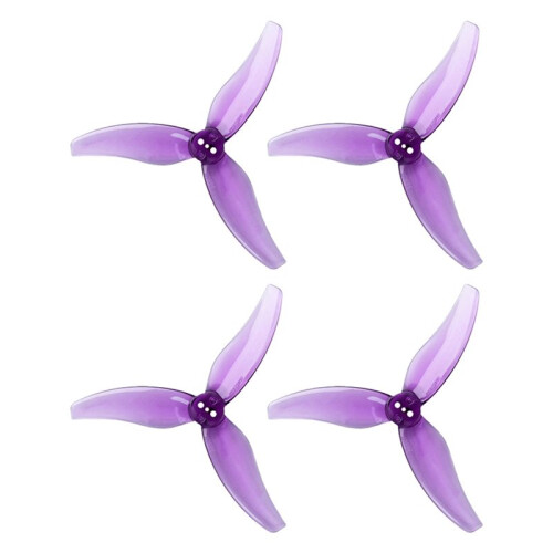 4 Pares de Hélices 3630 de 3 Polegadas com 3 Pás de PC e Furo de 1,5 mm para Motor Sem Escova 2004KV RC FPV Drone Roxo 2