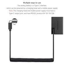 2X ACK-E18 DR-E18 LP-E17 Dummy Battery Type-C Power Coupler for 200D 200D II 250D 750D 760D AC Adapter Kit
