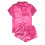 Dames satijnen pyjamaset roze maat S 4
