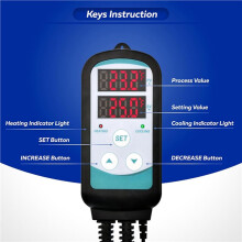 2X Digital Temperature Controller,Digital Temperature Controlled ,Greenhouse Heater with Thermostat US Plug