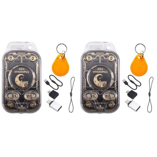 2X Chameleon V2.0 RFID  Chip Reader Emulator+2XUID Keychain NFC Duplicator 125K 13.56Mhz Card Decode