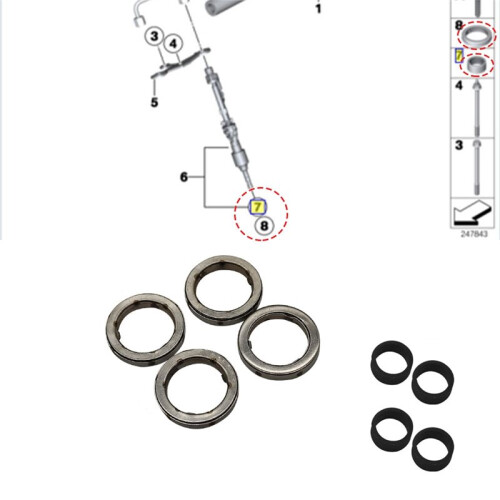 Engine Fuel Injector Sealing Ring Fuel Injector Retaining Bracket Snap Decoupling Elements for  N55 N20 13537591006 1